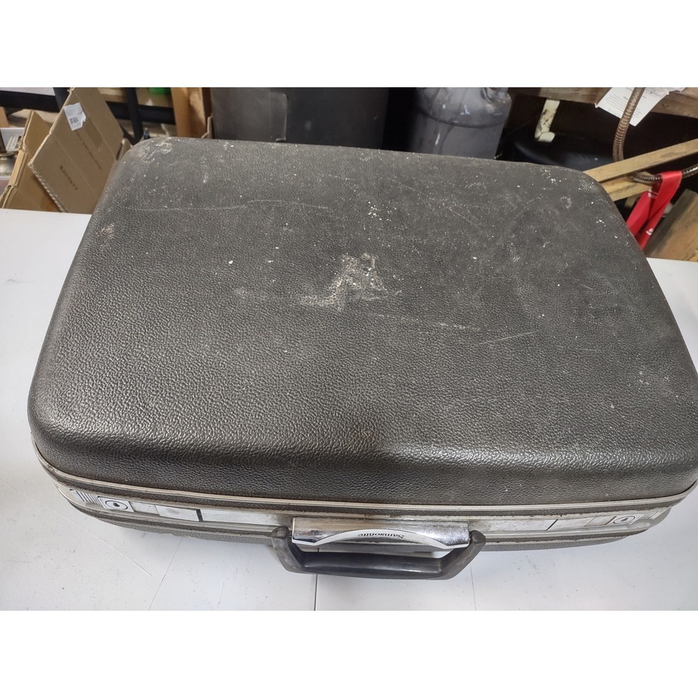 Vintage Samsonite Silhouette Hard Shell Suitcase Black MidCentury Travel Luggage